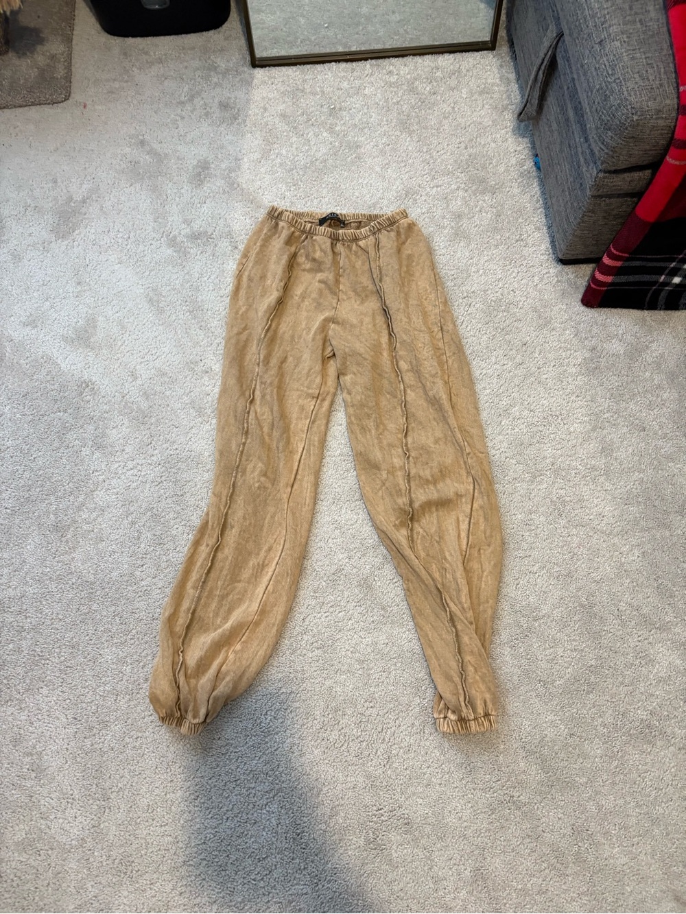 AKIRA Light Tan Drawstring Jogger Pants